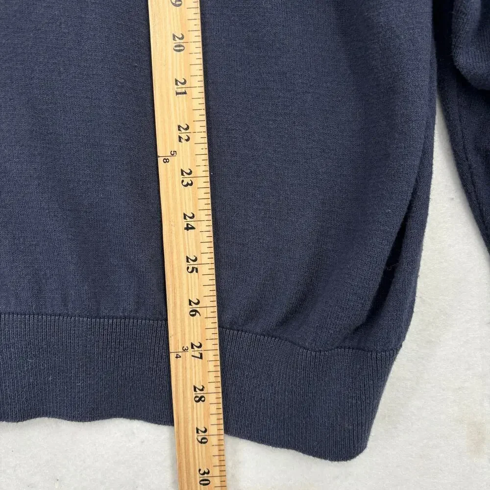 Orvis Crew Neck Sweater Mens Size XL‎ Navy Blue Silk Cashmere Cotton Pullover
